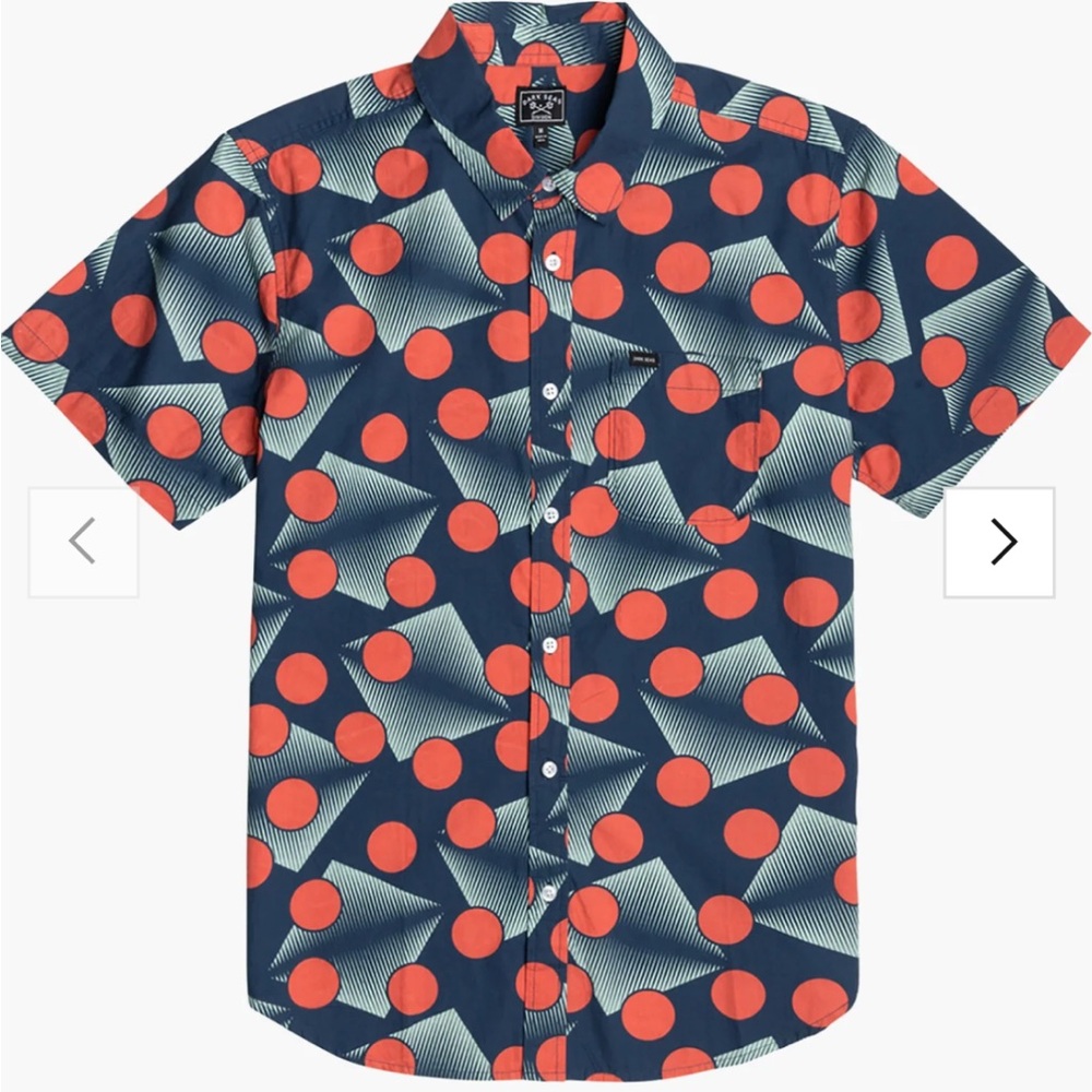 Dark Seas Division Stylish Navy and Red Patterned Men's Shirt